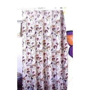 Butterfly Floral Shower Curtain and Liner 12 White Bath Hooks Bathroom Purple